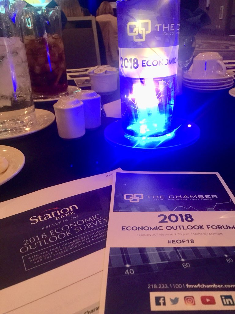 UnitedWayFargo's tweet photo. Together, UNITED, we will have our eyes wide open to the economic outlook in our community - thank you @FMWFChamber for bringing this info and important discussion today! #EOF18 https://t.co/bvIbODoDgl