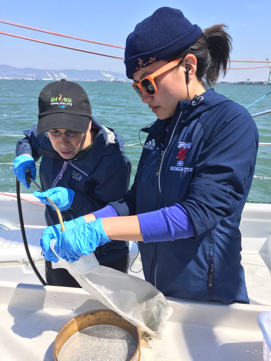 5gyres's tweet photo. How much plastic pollution enters the Pacific Ocean from San Francisco Bay? Scientists from @5Gyres and @sfestuaryinstitute are discovering how much plastic waste rushes into the ocean after a big rain, washing out of the city and into the ocean. #sfbaymicroplastics #5gyres #sfei https://t.co/2mkOQ3kPTo