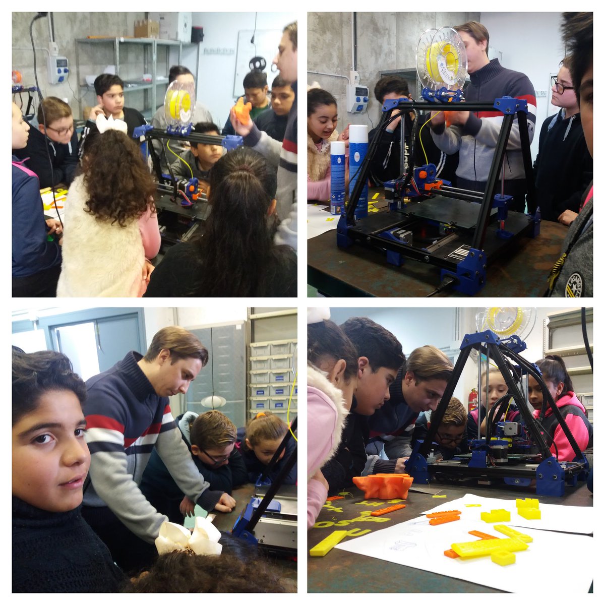 Avui ens han visitat l'Escola Gornal. Molt interès i moltes ganes d'aprendre per part dels joves. I molta energia :) #3dLH #LHospitalet #innovació