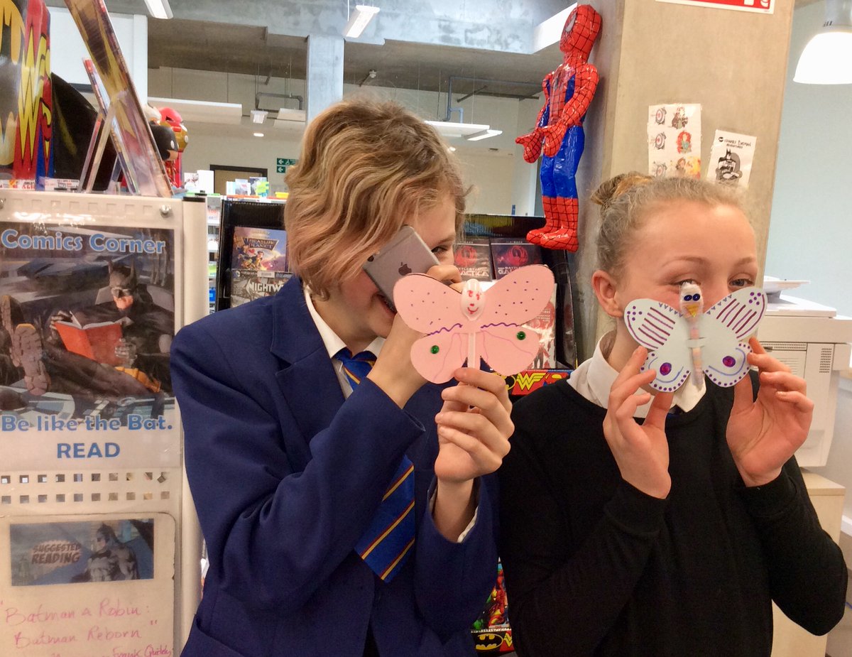 BrechinHighLib's tweet image. Spring is in the air! #CraftClub members creating cute decorations for our soon to be #FreshReads #SpringDisplay! 🐰🐣🌱 You can’t tell but Chloe &amp;amp; Shannon are as pretty as their butterflies. 🦋 Btw, loving the silver nail polish, Jasmine! 💅🏻 #BecauseBrechin #BrechinHighValues