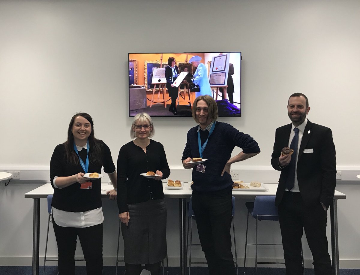 carolineburton's tweet photo. @RcpNorth staff celebrating the Queen’s visit to @RCPLondon today with scones and cakes. https://t.co/T2BUQ2jOV6