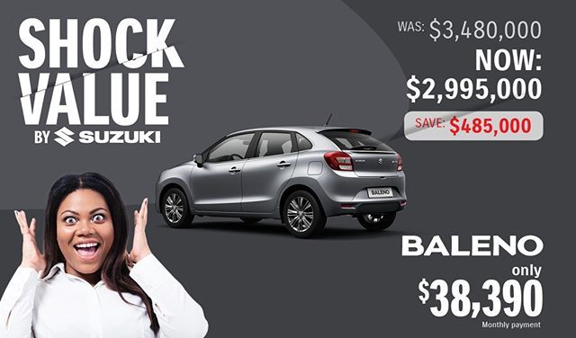 suzukijamaica's tweet photo. Shocking savings!😧
Enjoy these mind blowing prices on all our 2018 models. Visit our showroom today for your very own Baleno and you will save up to $485,000.
#SuzukiCountry #CarLove #NewCar #Suzuki #GiftYourself #FirstCar #Hatchback #Baleno #OnlyAtS… https://t.co/5nnF5YxrKB https://t.co/oI1f67aftr