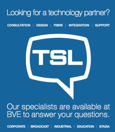 TSL_Systems's tweet photo. Our team will be @BVExpo on Stand H15 - pop over to see us #SystemIntegration #Consultancy #SystemDesign #integration #fibre #BVE18 https://t.co/wDmdNSXeMX