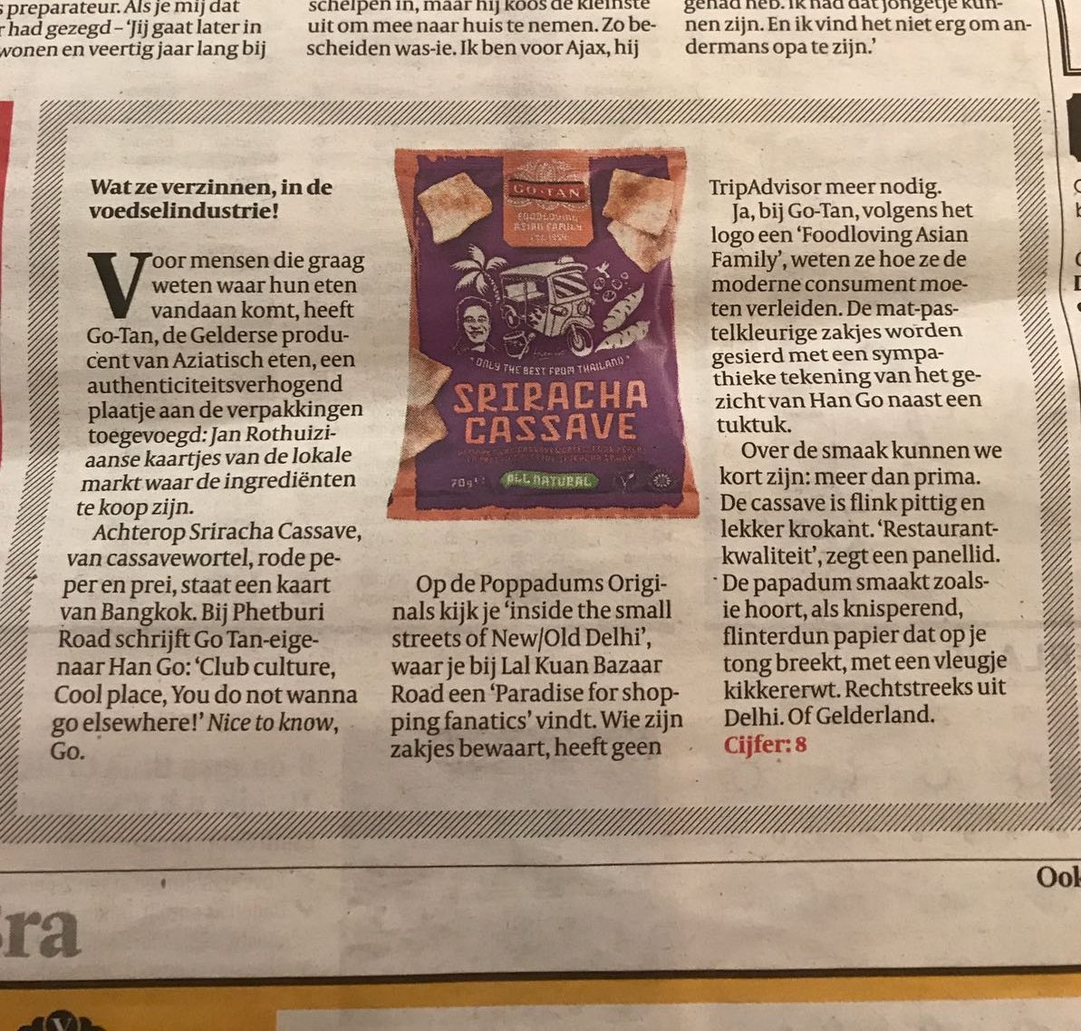 Vandaag in <a href="/volkskrant/">de Volkskrant</a>. Hartstikke leuk, restaurant kwaliteit! Maar ik voel me geen 'voedselindustrie' hoor <a href="/Harokraak/">Haro Kraak</a>