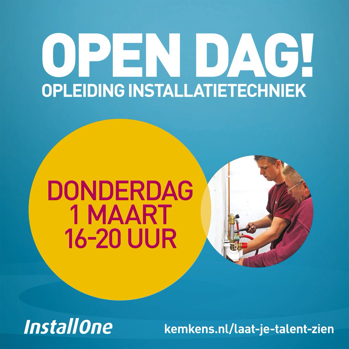 Kom kennismaken met onze vakleerschool voor de opleiding installatietechniek! We bieden een passende opleiding mét baangarantie (flexibele werktijden en rijbewijsondersteuning)! We zien je graag op 1 maart tussen 16.00 en 20.00uur op de Nelson Mandelaboulevard 6 in Oss. <a href="/TC_Oss/">TalentencampusOss</a>