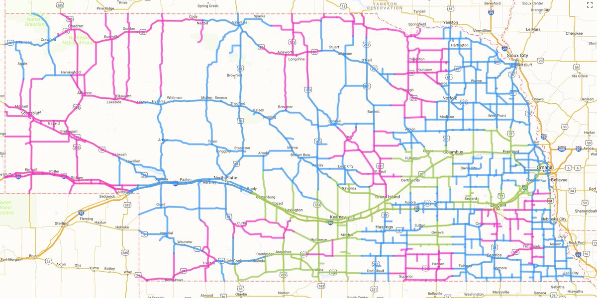 NebraskaDOT's tweet photo. Take is SLOW this morning! Most roads in Nebraska are either partially or completely covered in ice and/or snow. Check https://t.co/KD6t82hKgL to see the conditions along your route. #NE511 https://t.co/OOADluiFwe
