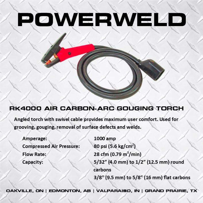 PowerWeld's tweet photo. PowerWeld's RK4000 has been used by professionals around North America for years. Used with PowerWeld gouging carbons, it's the ultimate choice for gouging, cutting, beveling, piercing and flushing metal. #powerweld #pw #welding #weld #RK4000 https://t.co/CYAr8rDsrP