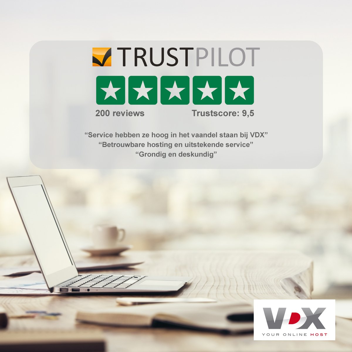 Wauw! 200 reviews op #trustpilot met gemiddeld een 9,5! Dat is waar we het voor doen bij #VDX, goede #support en betrouwbare #hostingpakketten voor iedereen!
Bestel vandaag nog je eigen pakket op: ow.ly/HVFG30ivs5k