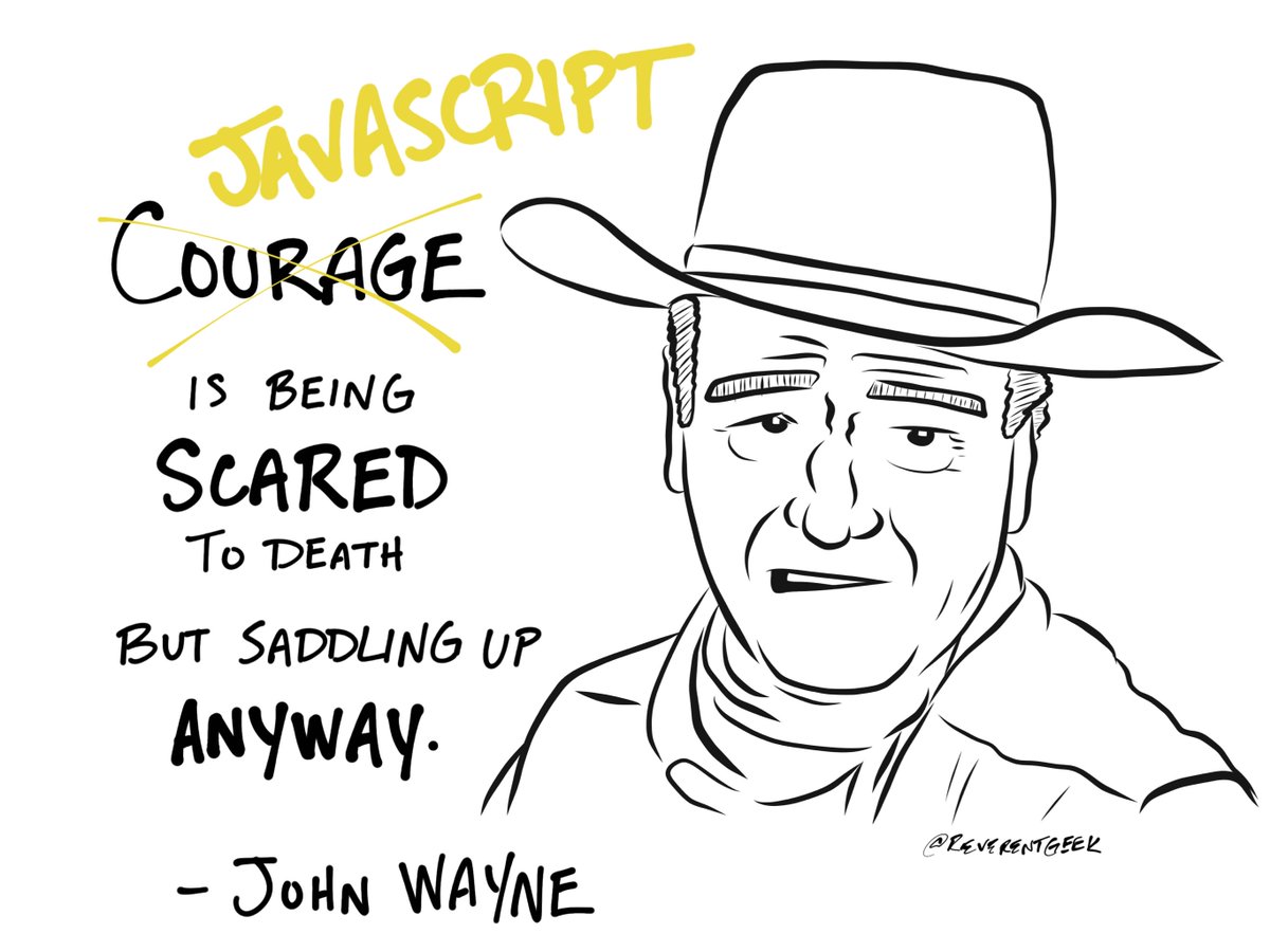 reverentgeek's tweet photo. If John Wayne had been a web developer. #javascript #nodejs https://t.co/THKdDdOM1E
