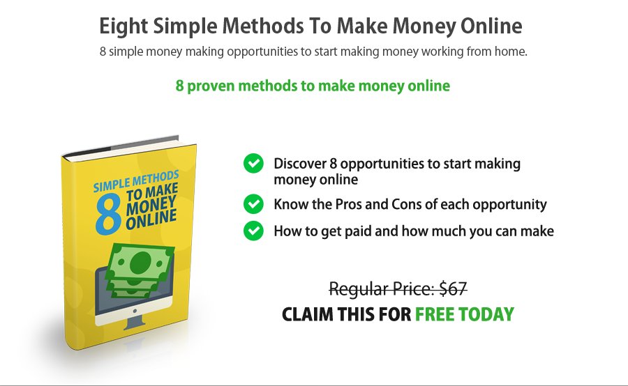 8 Simple Money-Making Methods. Claim this FOR FREE Today: bit.ly/2odEDOP