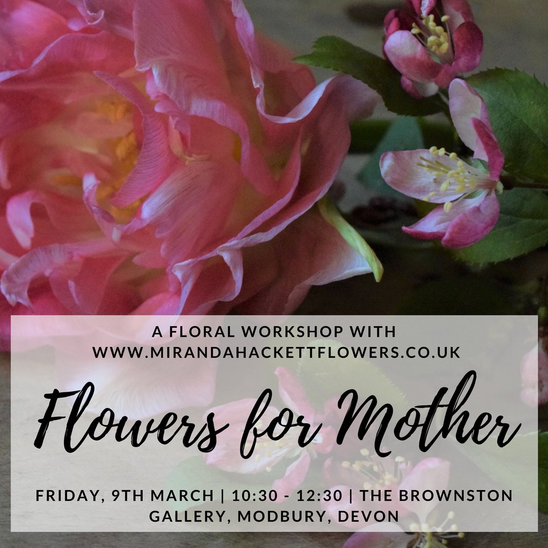 MirandaHackett's tweet image. We're booking up for our next #floralworkshop 9th March 10.30am at The Brownston Gallery, Modbury @ARTatBROWNSTON - don't miss your chance to join us and create a beautiful spring arrangement for yourself or your mother (or come together!) mailchi.mp/c417bc90dda0/c… #devoncreatives