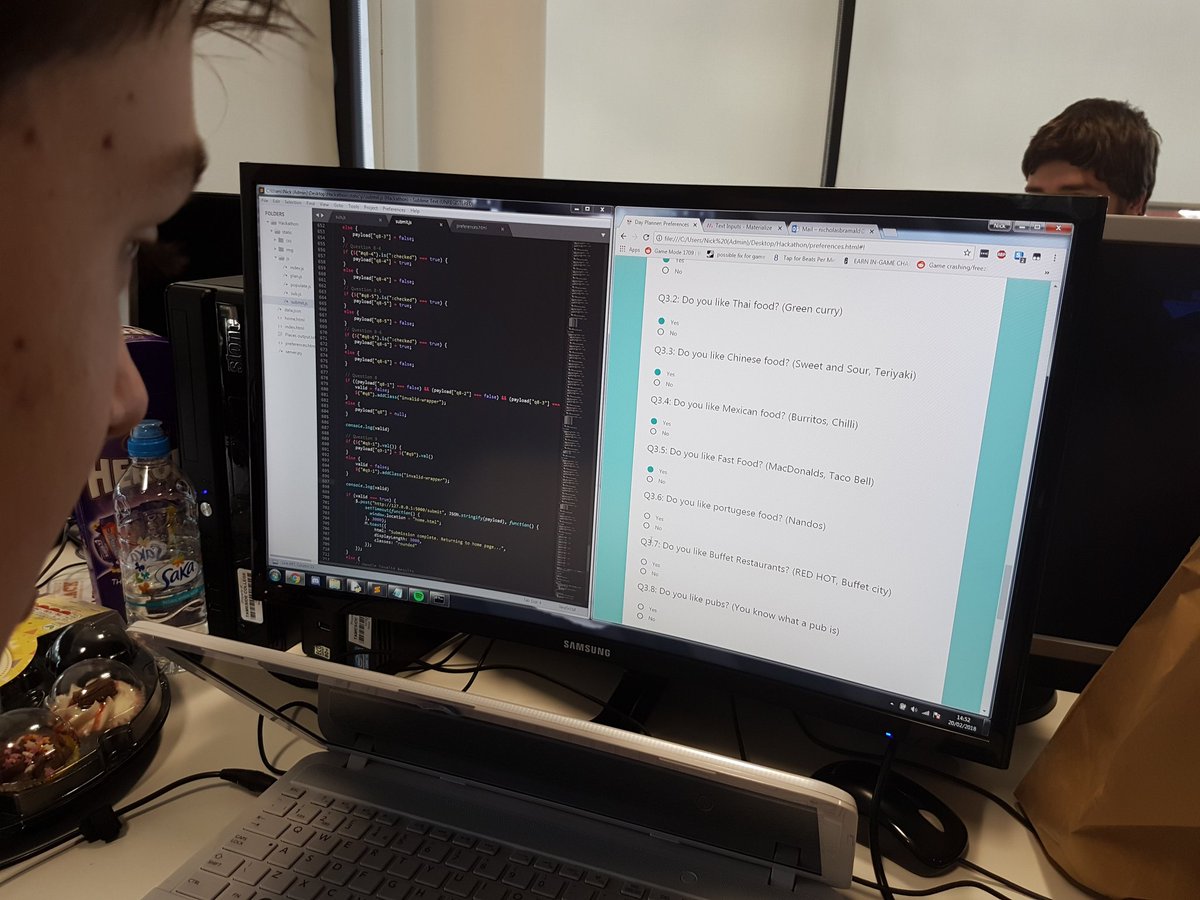 CrypticCookie19's tweet photo. "The bug is worse than I thought" - Sam #Hack18 https://t.co/nP3Sncdm4n