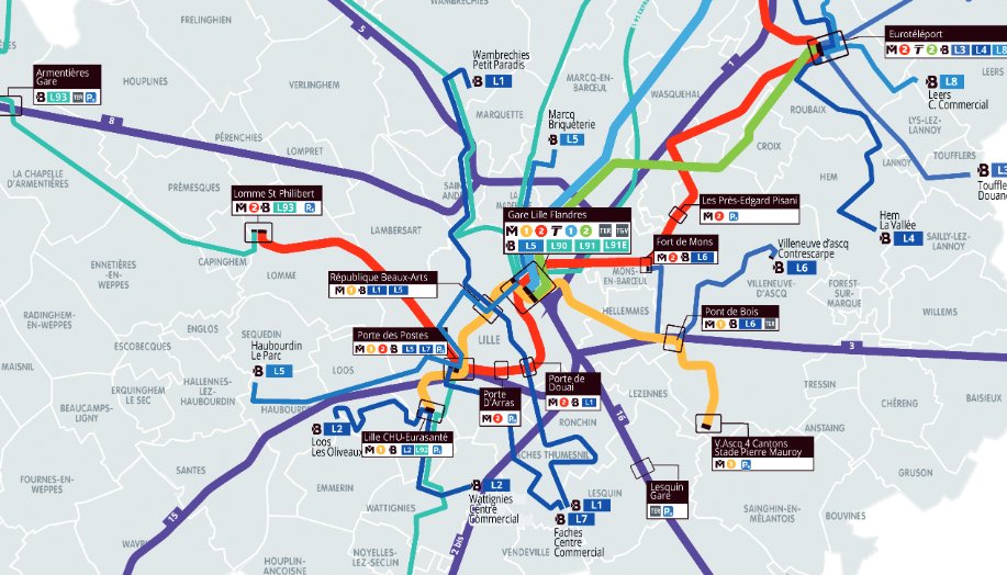 Magic_O_Bus's tweet image. Voici un plan (désolé pour la qualité de l&apos;image) des futures Lianes de @transpole_bus . Avec ci dssous les destinations #Transpole #Bus