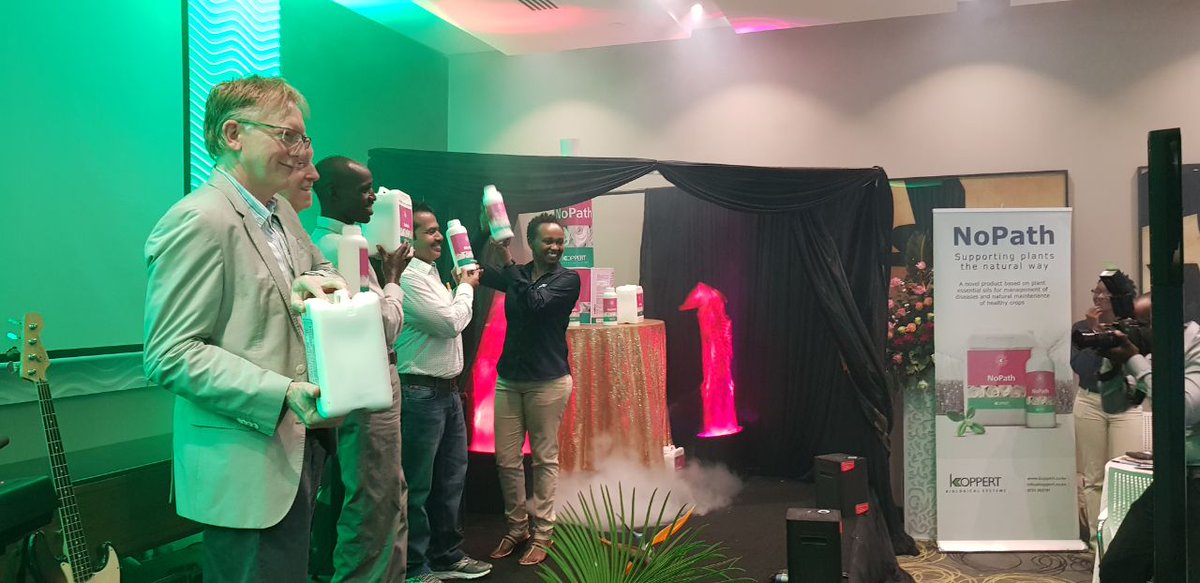 KoppertKenya's tweet photo. It is official! Colourful unveiling of the natural fungicide NoPath. Growers can now be sure to have better management of fungal diseases for crops! #NoPathHere #ResilientGrowing #PartnersWithNature #Agribusiness254 https://t.co/Zndz5Qnmig