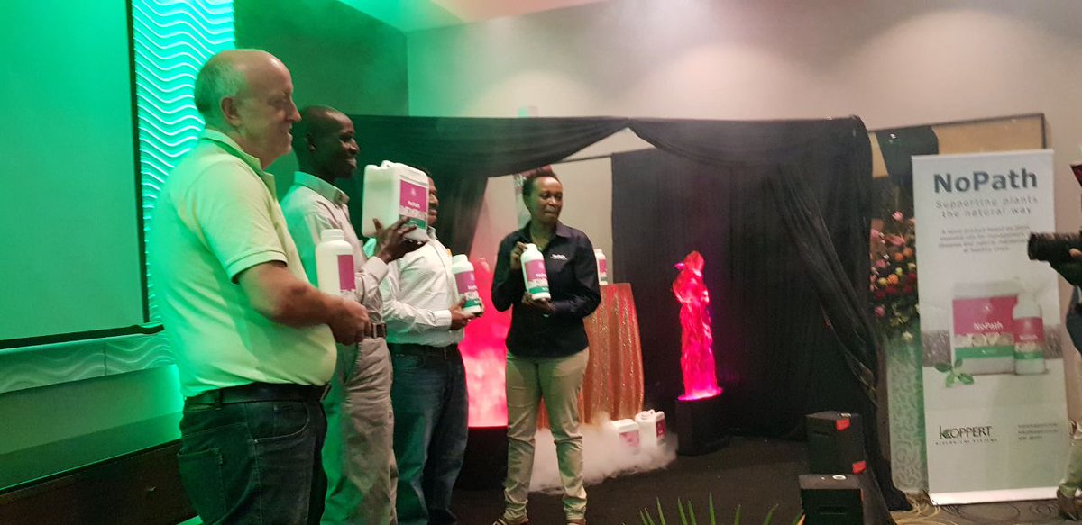 KoppertKenya's tweet photo. It is official! Colourful unveiling of the natural fungicide NoPath. Growers can now be sure to have better management of fungal diseases for crops! #NoPathHere #ResilientGrowing #PartnersWithNature #Agribusiness254 https://t.co/Zndz5Qnmig
