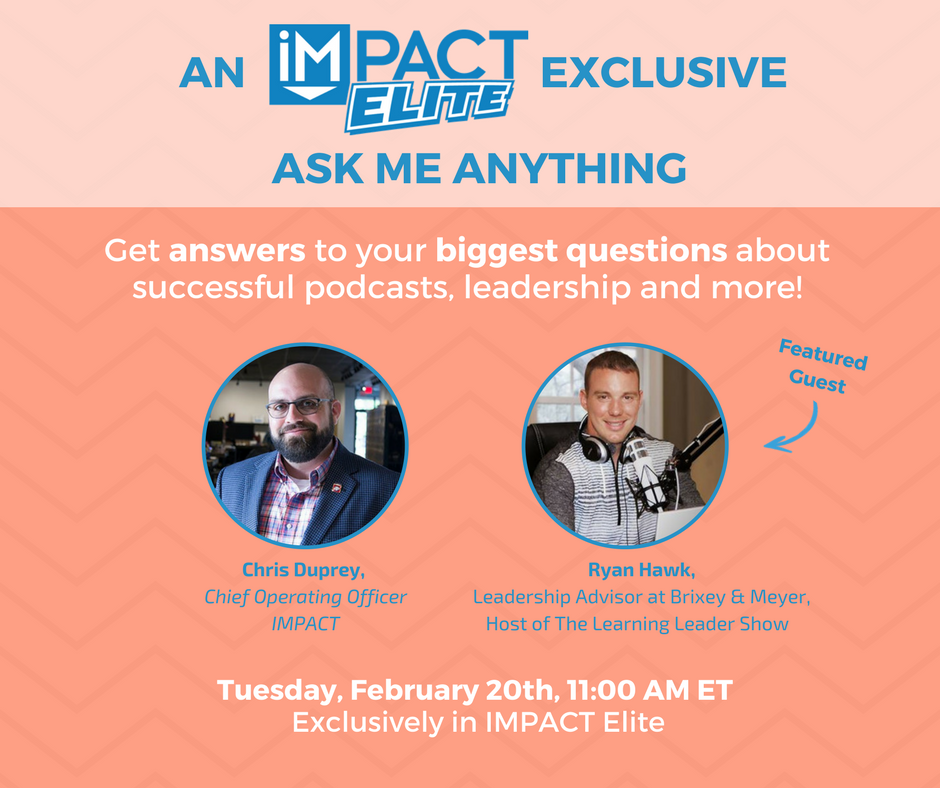 Impactbnd's tweet image. The countdown's begun! T-minus one hour until our a LIVE AMA with @RyanHawk12 of the #learningleader show! Go to: hubs.ly/H0b26ZZ0 to join us at 11:00AM ET #liveAMA #inboundmarketing