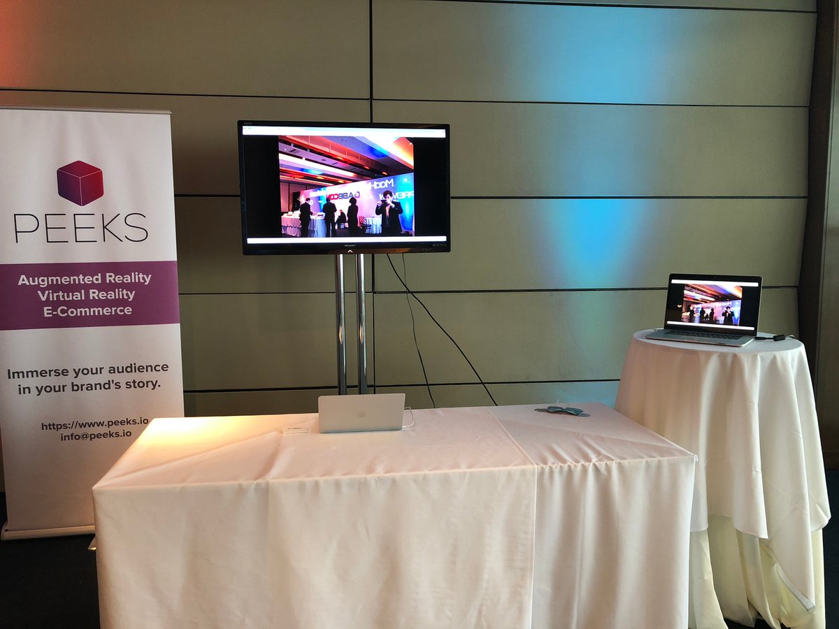 PeeksIo's tweet photo. It is time! Get a first peek at @PeeksIo today while visiting #GabbconNY with new #VirtualReality and #AugmentedReality solutions for retail industry #Web3d @GABBCON #MixedReality https://t.co/2ZmYFVH59h