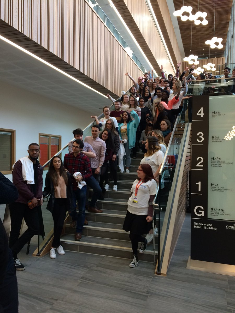 Lovely to see so many smiling faces - celebrating a successful project data collection with BSc Med&Pharm and BSc Human Bio #Classof2018 #jazzitup @CU_HLS @covcampus @Kathryn_Cook1 @AGreenCovPhysio @CovPVCStudents @cusu @medpharmcovuni
