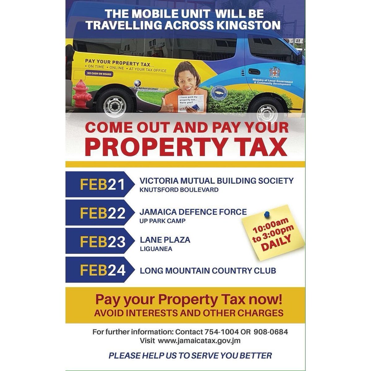 LocalGovJa's tweet photo. Reminder for all Owners, Tenants and Occupiers of premises. #localgov @JamaicaTax @KSACORP https://t.co/KHzKmyeas8