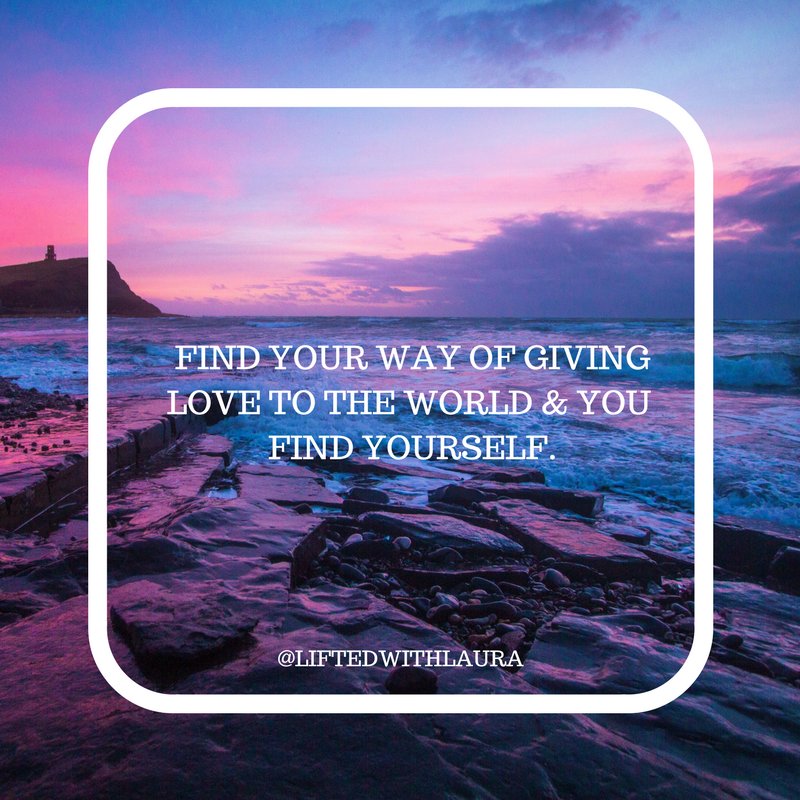 liftedwithlaura's tweet photo. If you feel lost and confused about who you are, what the point of life is, or what your life purpose could be...just share your love with the world. It starts with giving of your talents, gifts, and abilities. As we give more of ourselves, we gain access to more of ourselves. https://t.co/sy6GNV8LYF