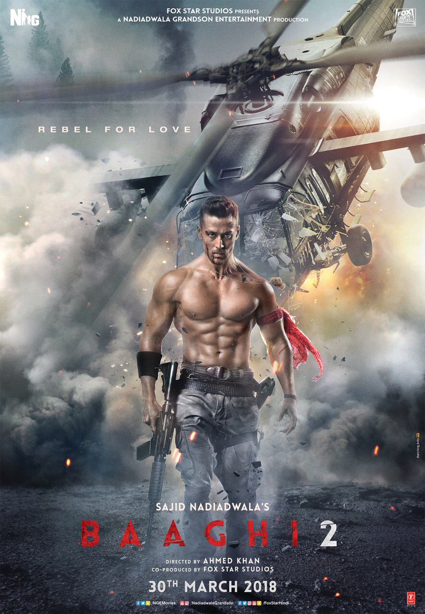 khan_ahmedasas's tweet photo. Here’s the first look of #Sajidnadiadwala’s #Baaghi2. Get ready to meet Ronnie! @iTIGERSHROFF @DishPatani @NGEMovies @foxstarhindi @shairaahmedkhan @WardaNadiadwala 
Trailer out tomorrow. https://t.co/jzeN81e3uI
