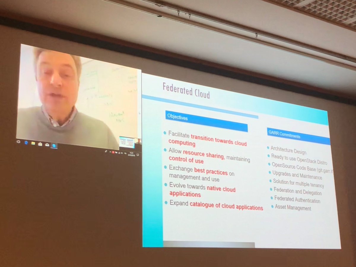 soiel_it's tweet photo. #DataCenter18 - #DeclarativeModeling per il dispiegamento di piattaforme e servizi #Cloud. Ora in collegamento da #Pisa con il Professor Giuseppe Attardi @Unipisa https://t.co/rJMHLPuyb7