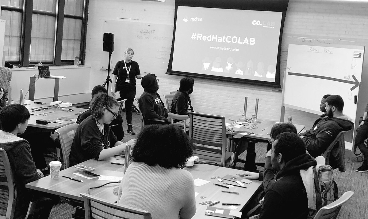 paulaweigel's tweet photo. CO.LAB kicking off again in Boston. Excited to share #opensource with @CityOfBoston students this week. #opensourcestories #redhat https://t.co/eKHQ1VH8tg