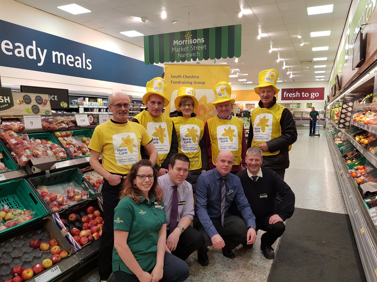 This is the lovely South Cheshire Fundraising Group with staff at the Nantwich <a href="/Morrisons/">Morrisons</a> , thank you so much for allowing us to come in to store and take some photos! The group is excited for the collection nationwide on the 8th, 9th and 10th March!!