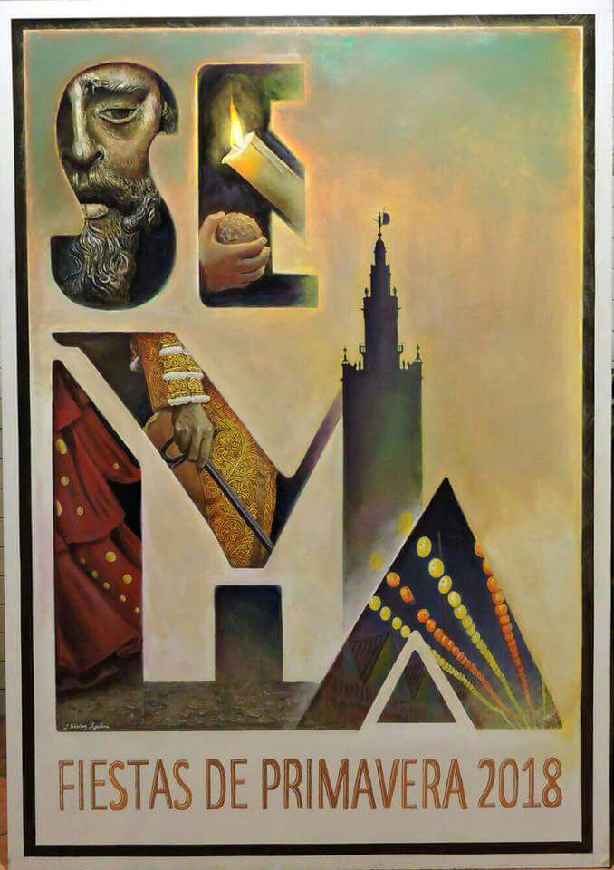 El coriano Jonathan Sánchez Aguilera ha realizado el cartel anunciador de las fiestas de la primavera de Sevilla.