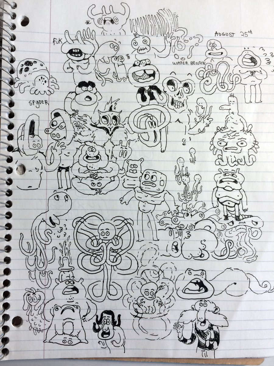 buncha doods ✏️ ive got such a backlog of drawings i want to make in 3D. I rarely post concept art cause I figured no one is interested. Do people like seeing concept doodles??? 