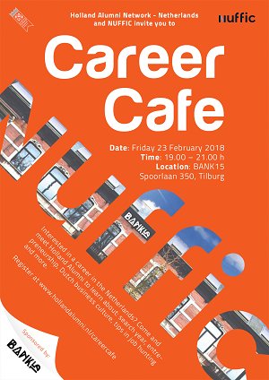 Are you an international student <a href="/TilburgU/">Tilburg University</a> @nhtvbreda <a href="/Fontys/">Fontys</a> and considering a career in NL, then join the Holland Alumni Career Café in Tilburg on 23 Feb for an evening of inspiration &amp; information. @StudyinHolland <a href="/nuffic/">Nuffic</a> #orientationyear Register via bit.ly/2EiTYDy