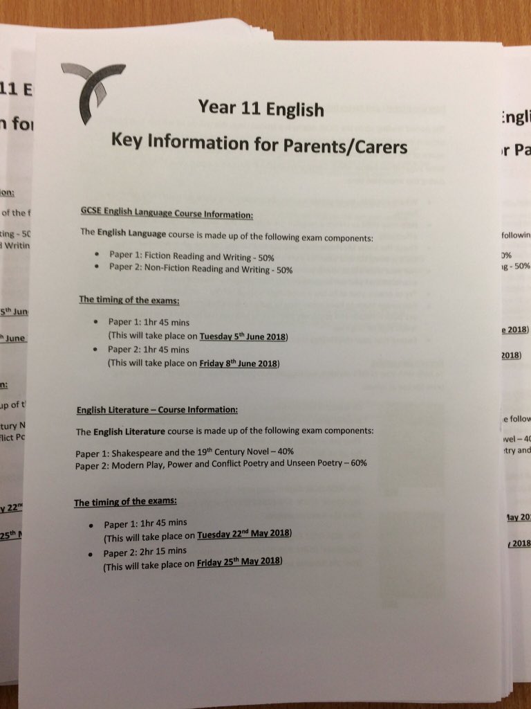 Dan Kiernan (@yhsteamenglish) on Twitter photo Year 11 Parents Evening tonight <a href="/York_High/">York High School</a> - Please ask any English related questions and feel free to collect our information booklet. Look forward to seeing all Parents and Carers. Year 11 Parents Evening tonight <a href="/York_High/">York High School</a> - Please ask any English related questions and feel free to collect our information booklet. Look forward to seeing all Parents and Carers.