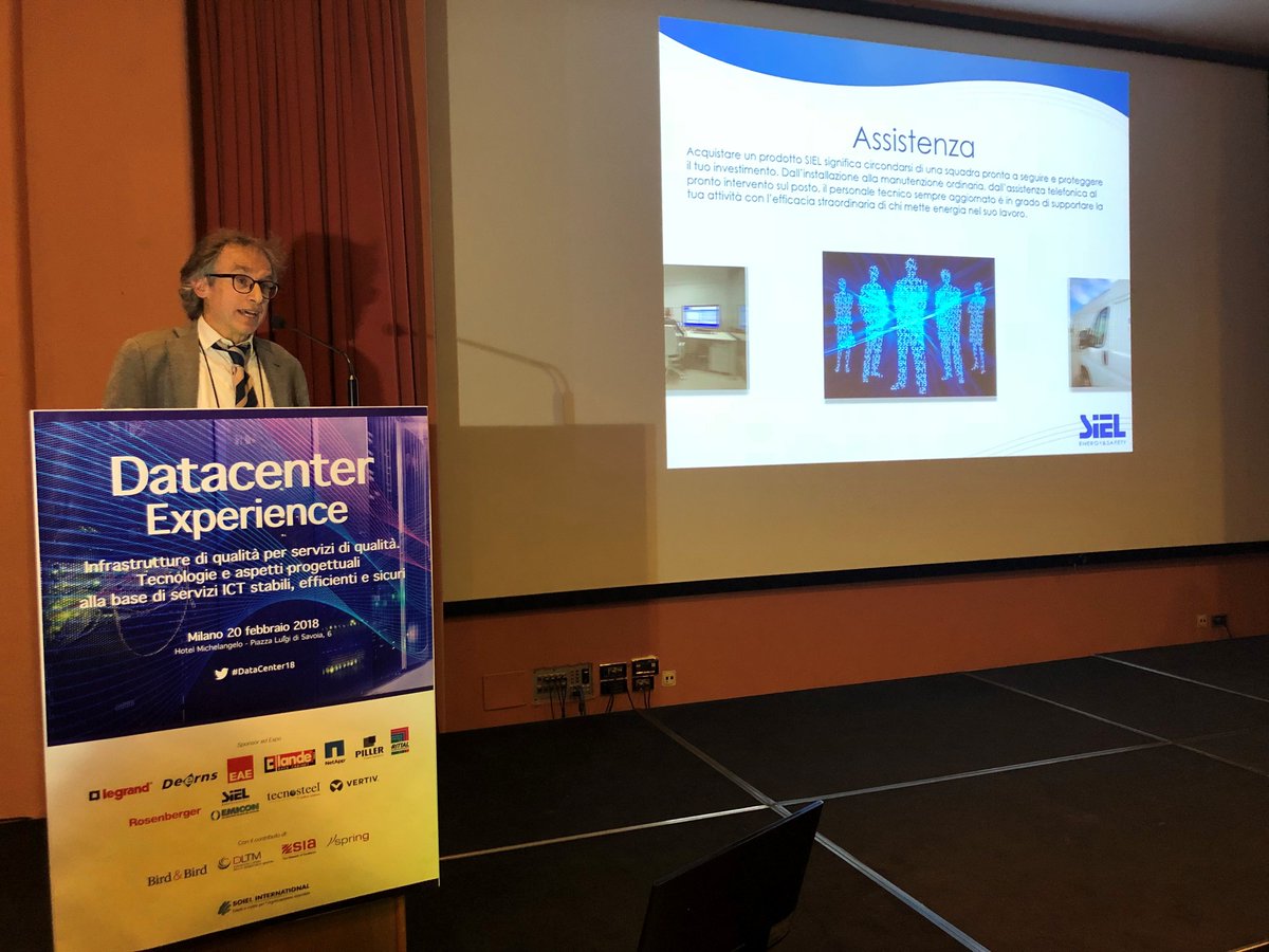 soiel_it's tweet photo. #DataCenter18 - Continuità elettrica: alta disponibilità, ma con l’ottimizzazione dei consumi energetici! Lasciamo la parola a Eugenio Mascagni, @SielEnergyLtd https://t.co/eHBDsl1VZv