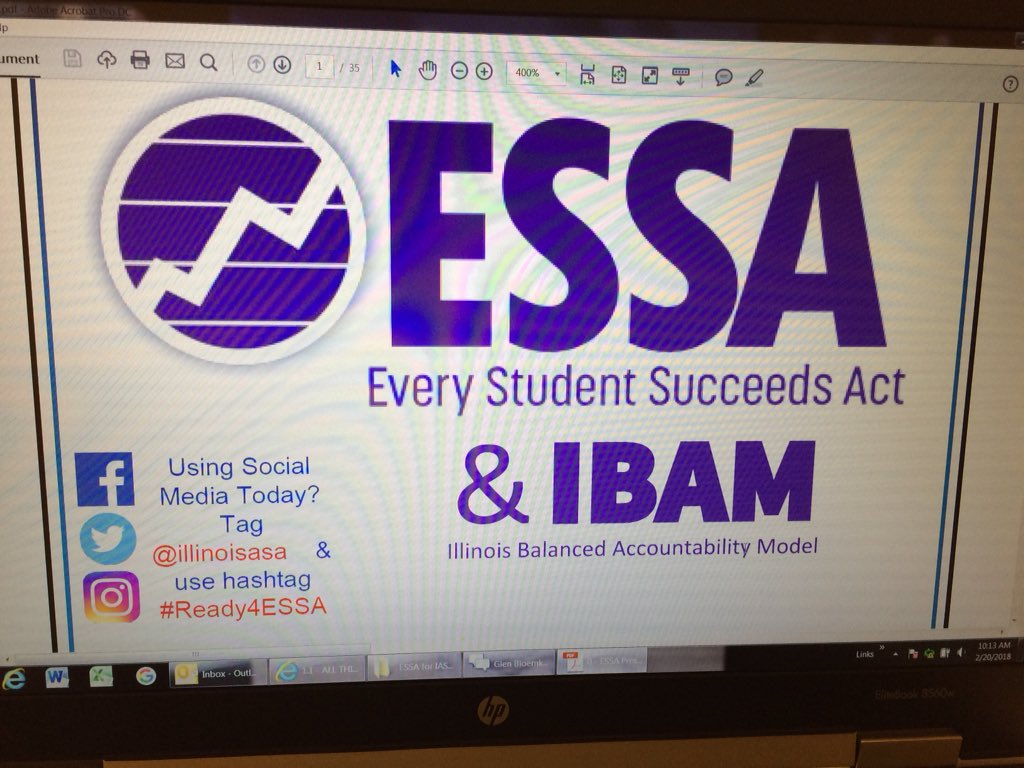 SandwichCUSD430's tweet photo. The Sandwich CUSD 430 learning community is learning about and preparing for implementation of the Every Student Succeeds Act (ESSA) and the Illinois Balanced Accountability Model (IBAM)  @IllinoisASA  #ready4ESSA https://t.co/3z5e4u2pzK