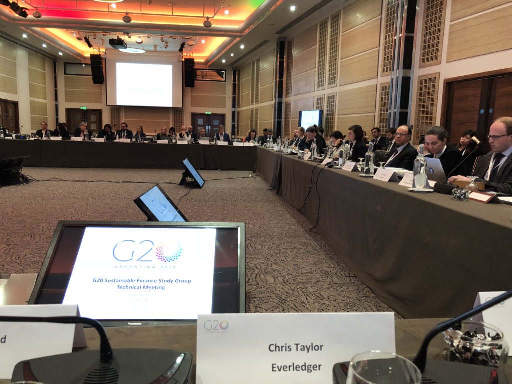 ChrisoTaylor's tweet photo. Delighted to represent @everledgerio at the @g20org #sustainablefinance study group session, and talk about how our solution is being applied to improve transparency around #ethical and #sustainable supply chains https://t.co/s31qljLAaE