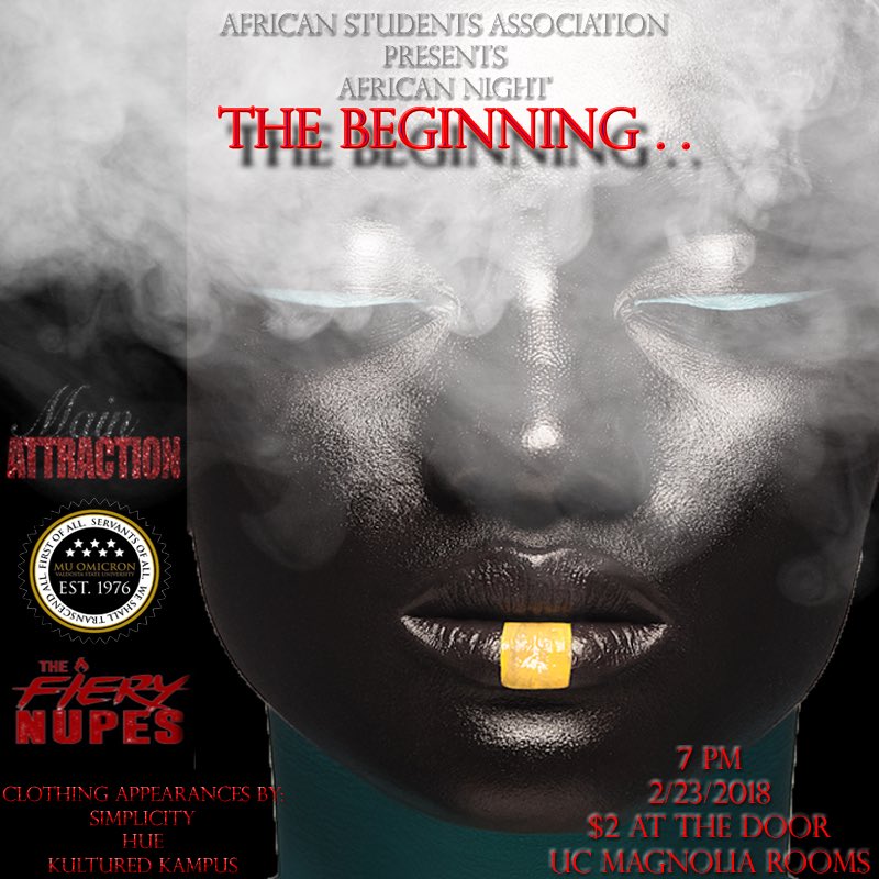 ASA_VSU's tweet photo. Appearances by @MainAtt_17 , @MuOmicron1906 , @FieryNupes , @HUEtheMOVE , @3chains003 SIMPLICITY, and Kultured Kampus! Y’all don’t want to miss this event! https://t.co/bGqgjrX9K2