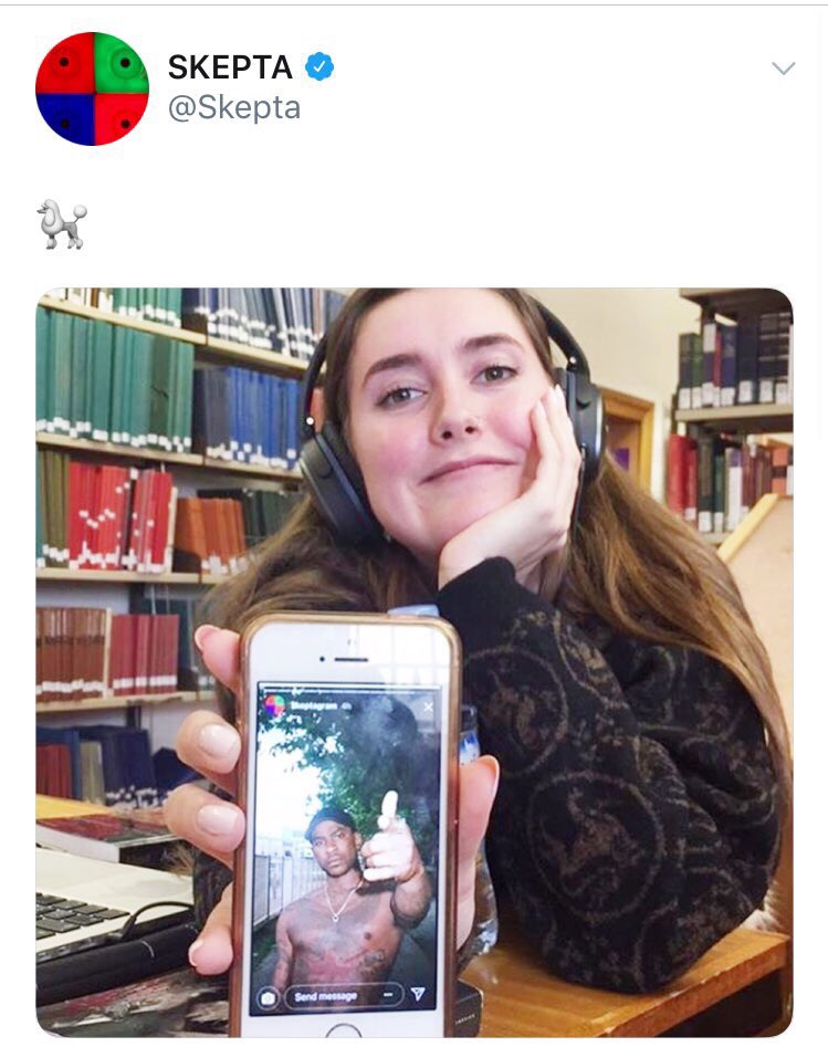 Amelia Dimoldenberg on X: “I can’t believe Skepta is moving to my 