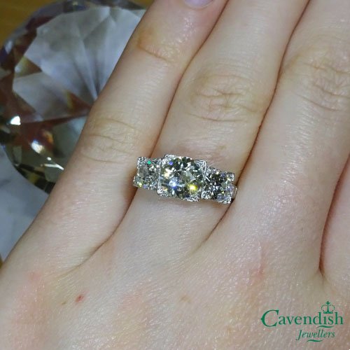 CavendishYork's tweet photo. This spectacular Art Deco diamond trilogy ring has just landed on our website. Three old European cut diamonds are set in a stunning handmade platinum mount, c2.43cts in total. What a find! https://t.co/qJIbhVfIBs #diamondring #diamondtrilogy #trilogyring #diamonds https://t.co/owDG2yt5Ie