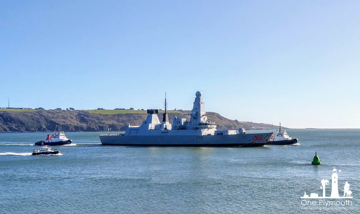 @HMSDragon spotted entering the #PlymouthSound today.

#hmsdragon