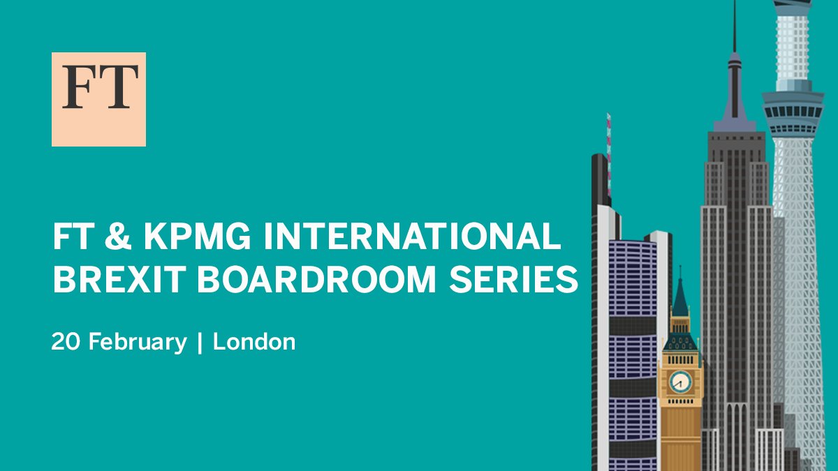 ftlive's tweet photo. A warm welcome to the selected group of executives attending today’s #BrexitBoardroom event in London. Take a look at the agenda for the evening here: https://t.co/0MSnujb0r9 https://t.co/97pNhs33sy