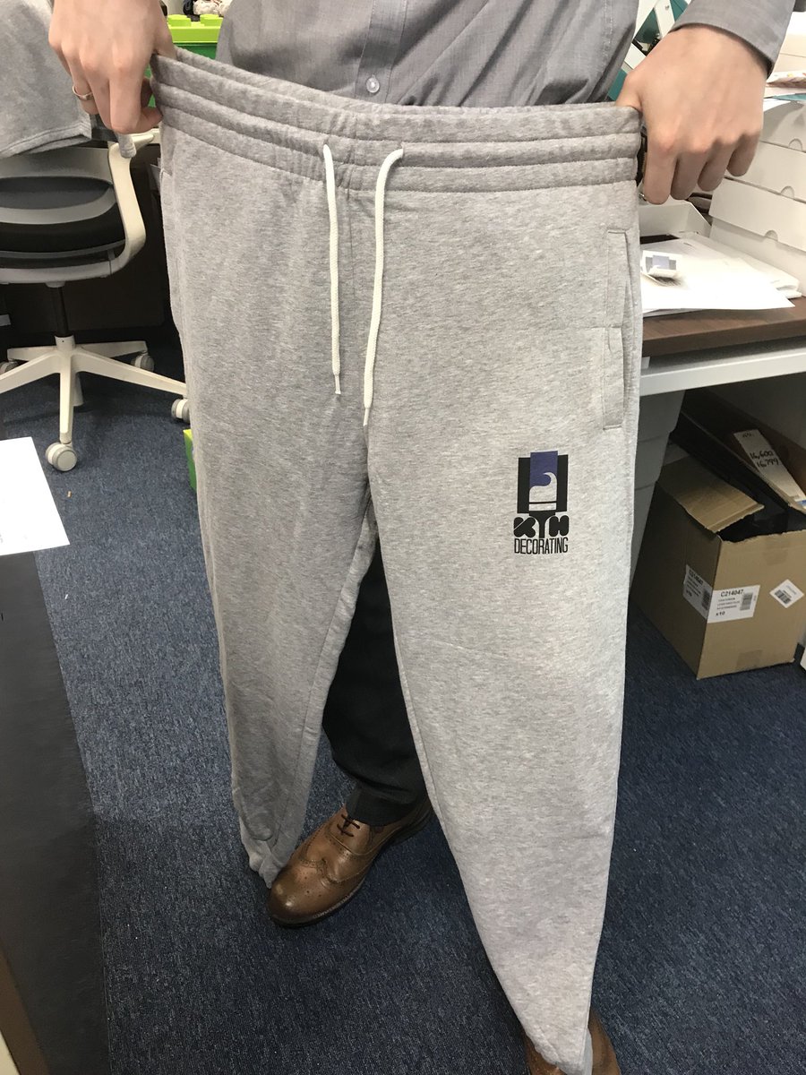 PartnersfPrint's tweet image. Just printed some T-shirts, shorts and trousers for KH Decorating for the charity job Karl will be doing next week. Modelled by Our very own Joe. Ironing service not included. 😀