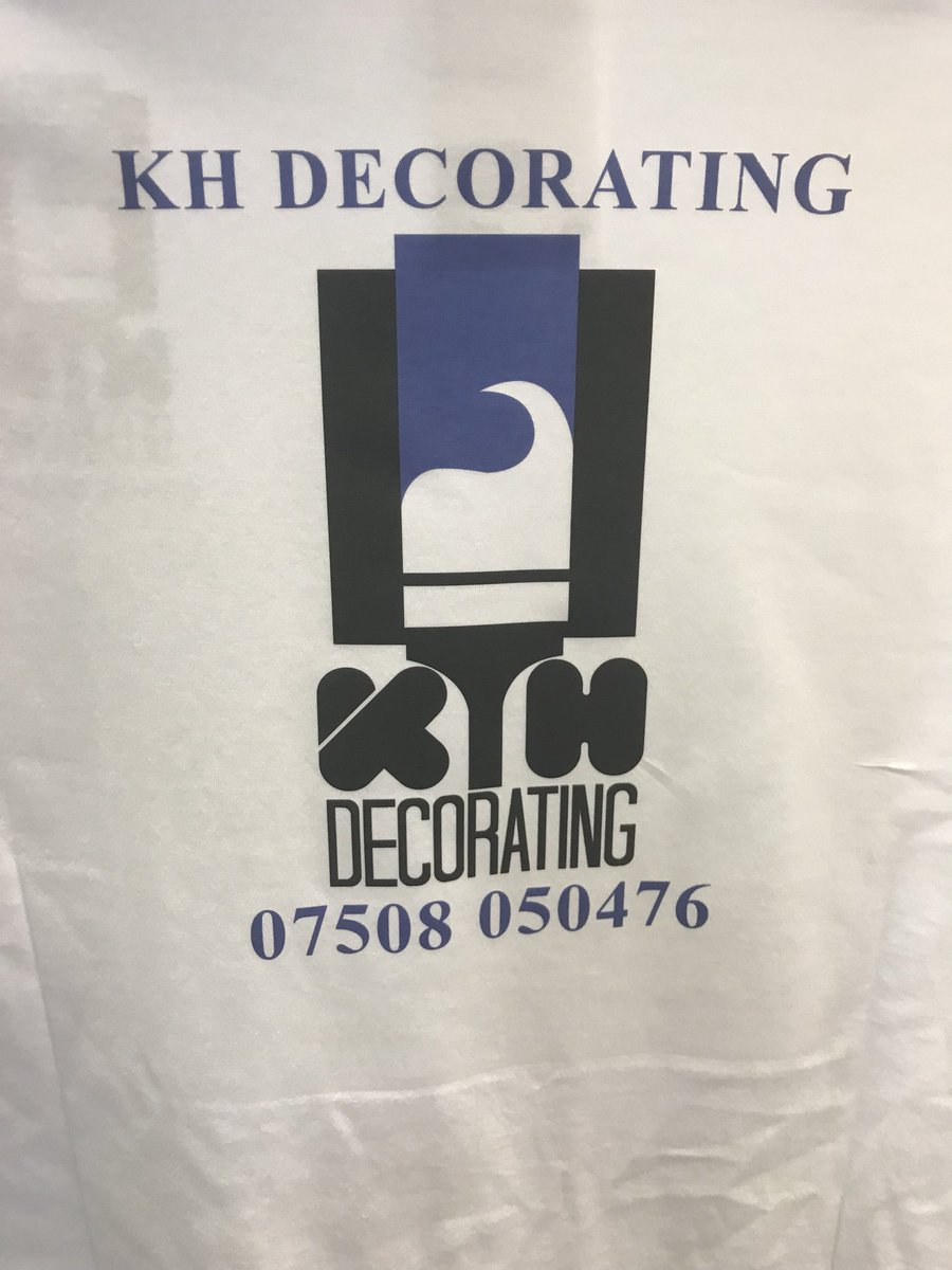 PartnersfPrint's tweet image. Just printed some T-shirts, shorts and trousers for KH Decorating for the charity job Karl will be doing next week. Modelled by Our very own Joe. Ironing service not included. 😀