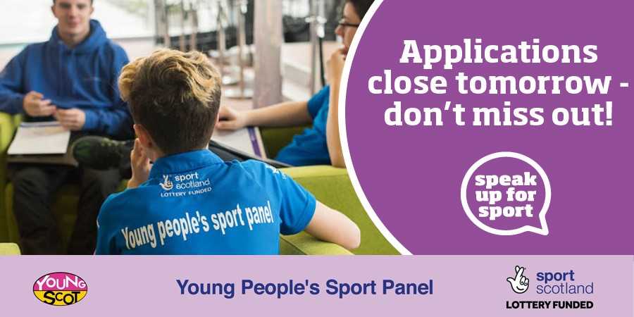 Applications for the next #sportpanel close on Thursday 22 February at noon!🔜😀 #SpeakUpForSport, sportscotland.org.uk/sportpanel 👏 @sportscotland