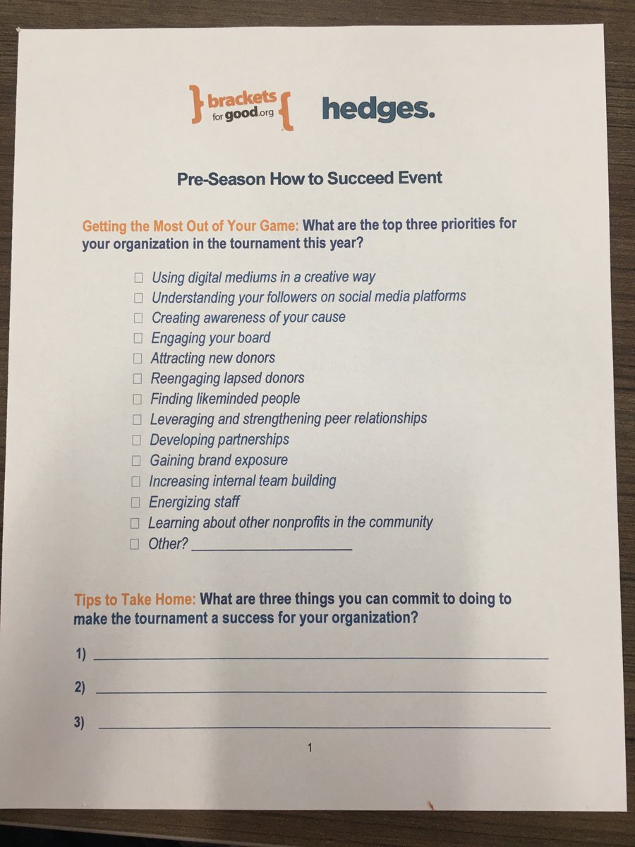 BracketsForGood's tweet photo. Thank you to @Team_Hedges for hosting our 2018 Pre-Season How To Succeed Event today! #BFG18 https://t.co/KTJFoJ5ept