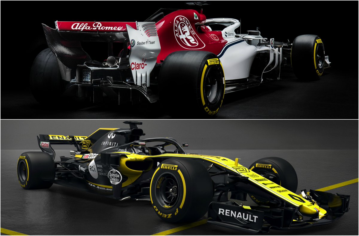 F1's tweet image. There were two more launches today 👀

✅ @SauberF1Team
✅ @RenaultSportF1

Five down, five to go…

Feb 22 @ScuderiaFerrari
Feb 22 @MercedesAMGF1
Feb 23 @McLarenF1
Feb 26 @ToroRosso 
TBC @ForceIndiaF1

#Unleash2018 #F1