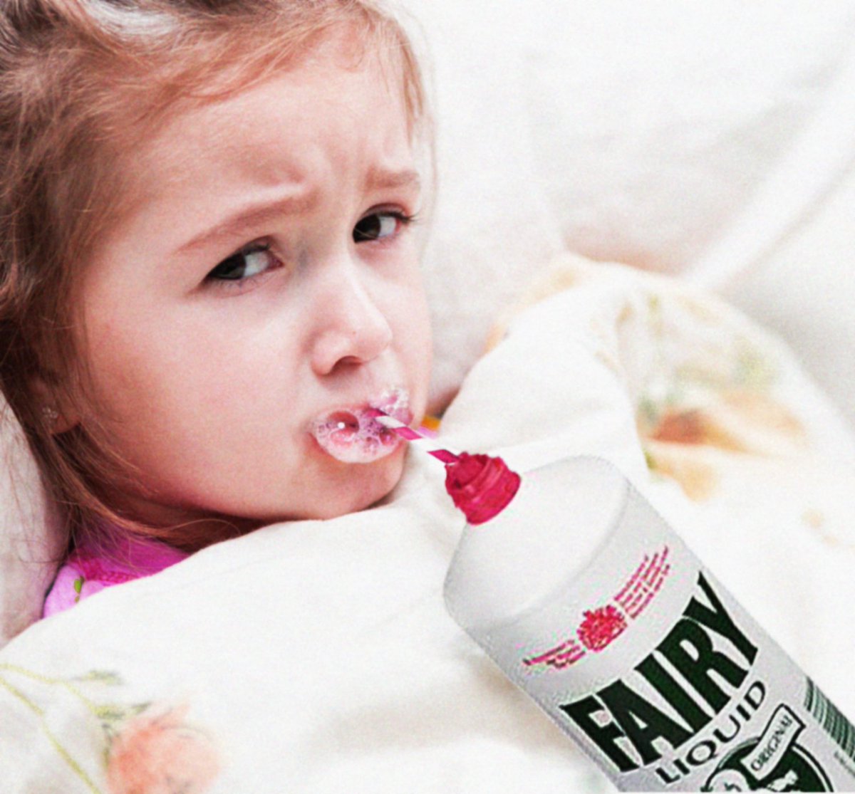Retweet if you remember being poorly in bed and your mum would force you to drink an entire bottle of Fairy Liquid to wash away the germs! #Poorly #MumsMedicine #FairyLiquid