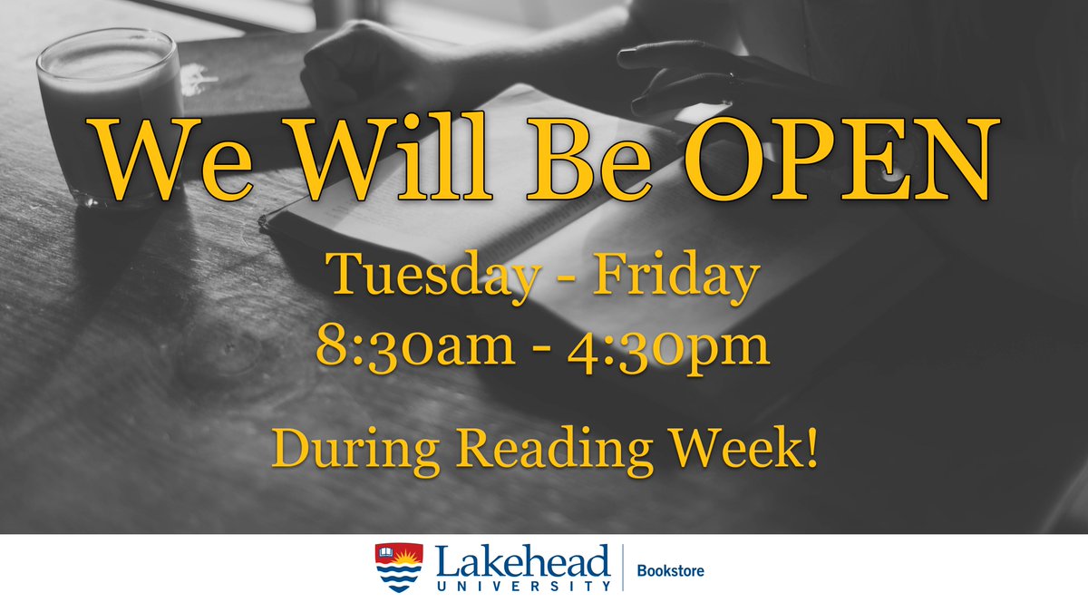 LakeheadBooks's tweet photo. Don't forget!
#NoNeedToCall #ItsRegularHoursForUs #ReadingWeek https://t.co/DLnqmtx1Cy