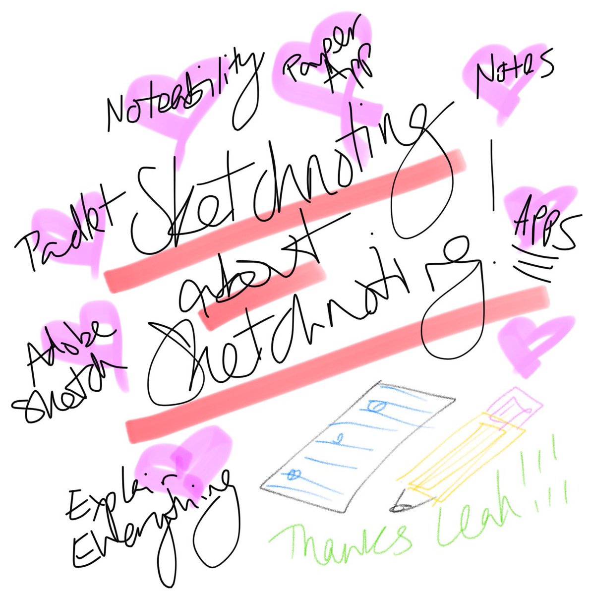misscotereads's tweet photo. Sketchnoting sketchnote!!! ๐ฑ๐@leahod #somanyoptions #apps #excusemyhandwriting #nostylus #hiawathapride #d100pd #d100pride https://t.co/n9A1MlDHvv