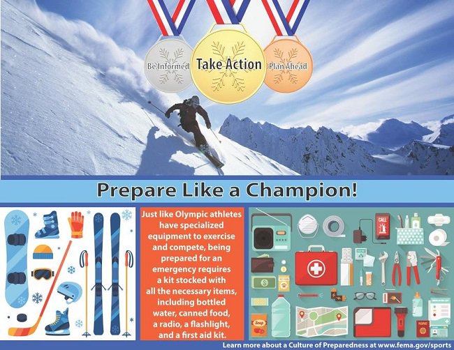 Just like the athletes in the #WinterOlympics, start preparing like a champion! #preparedness