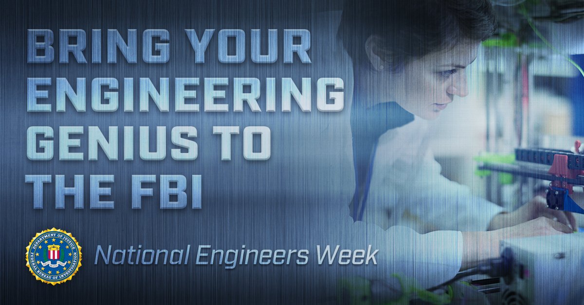 FBI's tweet image. FBI STEM careers include electronic engineers &amp;amp; forensic examiners. Find out more &amp;amp; apply: fbijobs.gov/career-paths/s… #ServewithSTEM #EWeek2018